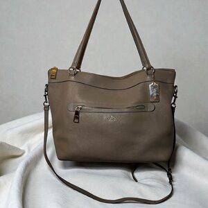 Coach Taupe Leather Tyler Tote Bag